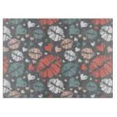 Kuss-Druck und Herz-Muster Schneidebrett (Vorderseite)