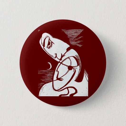 Kuss durch Mondlicht und Ozean Button (Vorderseite)