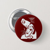 Kuss durch Mondlicht und Ozean Button (Vorne & Hinten)