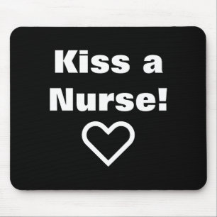 Küss eine Krankenschwester Süße rote und weiße Val Mousepad