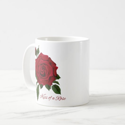 Kuss einer Rose Kaffeetasse (Vorderseite Links)
