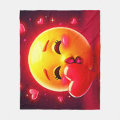 Kuss-Emoji: Liebe und Herzen Kunst Fleecedecke (Vorderseite)