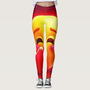 Kuss-Emoji: Liebe und Herzen Kunst Leggings