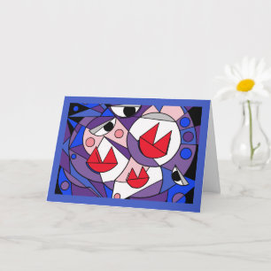 Küss für Sie, abstrakte Kubist Gesicht personalisi Karte