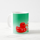Kuss-Gummi-Enten Kaffeetasse (Vorderseite Links)