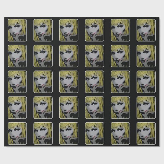 "Kuss hart!" auf glattem Packpapier (Flach)