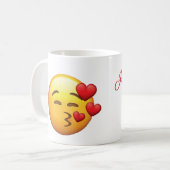 Kuss/Herz emoji Kaffeetasse (Vorderseite Links)