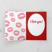 Küss, ich Liebe du Valentinstag Feiertagskarte (Innenseite)