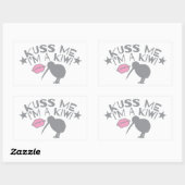 Kuss (Kiss) Ich bin ein KIWI niedlicher Neuseeländ Rechteckiger Aufkleber (Blatt)