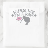 Kuss (Kiss) Ich bin ein KIWI niedlicher Neuseeländ Rechteckiger Aufkleber (Tasche)