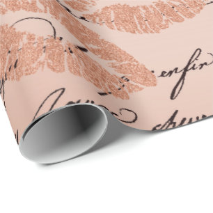 Kuss-Lippenmake-up errötet Geschenkpapier