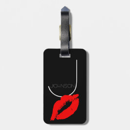 Kuss-Lippenschwarz-rotes Gepäckanhänger