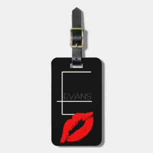 Kuss-Lippenschwarz-rotes Gepäckanhänger