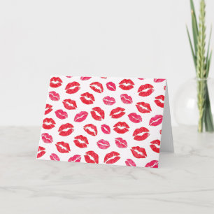 Kuss-Lippenstift-Abdrücke Valentinstag-Karte Feiertagskarte