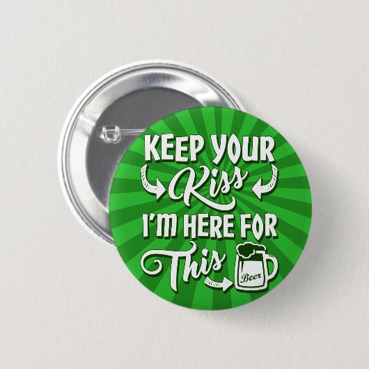 Küss Me Funny Irish nicht Button (Vorne & Hinten)