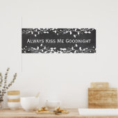 Küss Me Goodnight Vintag Chalkboard Floral Poster (Küche)