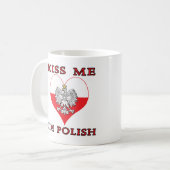 Küss Me Ich bin Polnisch Kaffeetasse (Vorderseite Links)