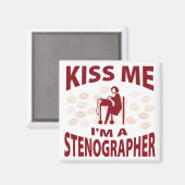 Küss Me Ich bin Stenographin Magnet (Vorderseite/Rückseite)
