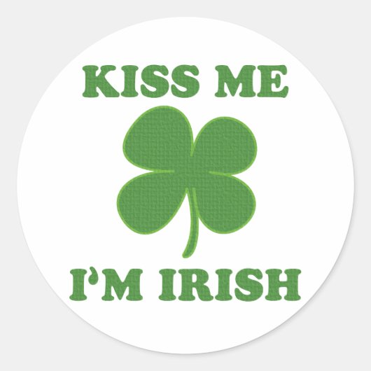 Küss me i'm Irish Runder Aufkleber (Vorderseite)
