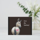 Küss meine Donkey-Postkarten Postkarte (Stehend Vorderseite)