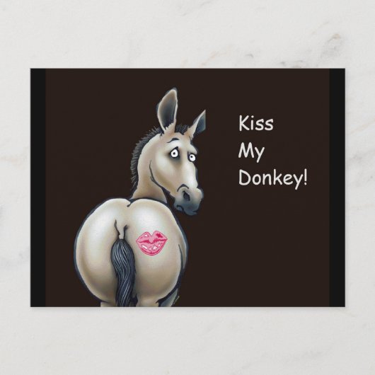 Küss meine Donkey-Postkarten Postkarte (Vorderseite)