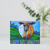 Küss meine Gras! Postkarte (Stehend Vorderseite)