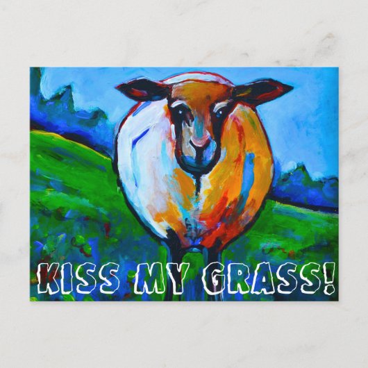Küss meine Gras! Postkarte (Vorderseite)