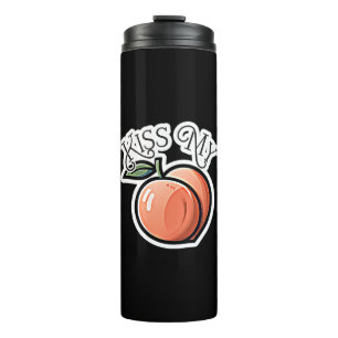 Küss meine Pfirsich Pfirsiche Lustige Frucht Thermosbecher