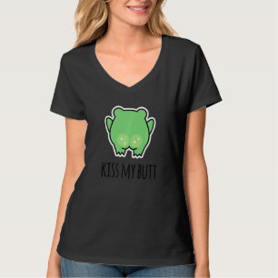 Küss meinen Hintern Grüner Frosch T-Shirt