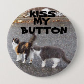 Küss meinen Knopf Katzen küssen Button (Vorderseite)