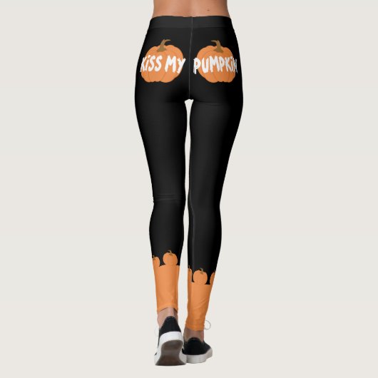 Küss meinen Kürbis lustiges Halloween Leggings (Rückseite)