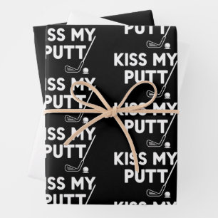 Küss meinen Putt Golf Lustige Witze Sarkastischer Geschenkpapier Set