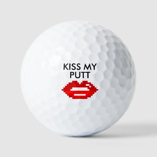 Küss meinen Putt lustige, heiße Lippen-Golfball Golfball (Vorderseite)