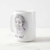 Küss mich! - Bleistiftzeichnung Kaffeetasse (Vorderseite Links)
