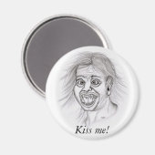 Küss mich! - Bleistiftzeichnung Magnet (Vorderseite/Rückseite)