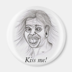 Küss mich! - Bleistiftzeichnung Magnet