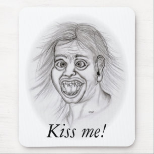 Küss mich! - Bleistiftzeichnung Mousepad