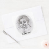Küss mich! - Bleistiftzeichnung Quadratischer Aufkleber (Umschlag)