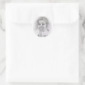 Küss mich! - Bleistiftzeichnung Runder Aufkleber (Tasche)
