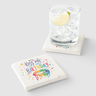 Küss mich, es ist mein Geburtstag Steinuntersetzer