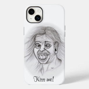 Küss mich! Funny zeichne Schwarz-Weiß-Design Case-Mate iPhone 14 Plus Hülle