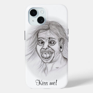Küss mich! Funny zeichne Schwarz-Weiß-Design Case-Mate iPhone Hülle