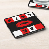 Küss mich! getränkeuntersetzer (Linke Seite)