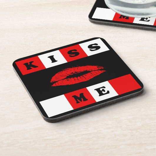 Küss mich! getränkeuntersetzer (Linke Seite)