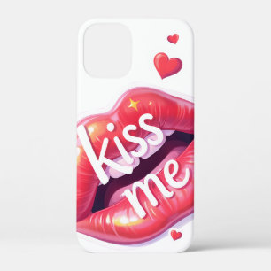 Küss mich Glänzende rote Lippen Kunstillustration Case-Mate iPhone Hülle