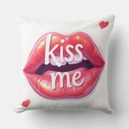 Küss mich Glänzende rote Lippen Kunstillustration Kissen