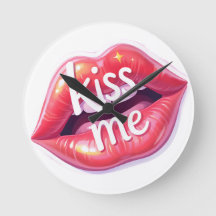 Küss mich Glänzende rote Lippen Kunstillustration