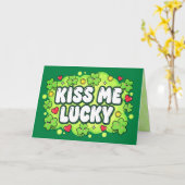 Küss mich Glück St. Patrick's Day Karte (Gelbe Blume)