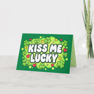 Küss mich Glück St. Patrick's Day Karte