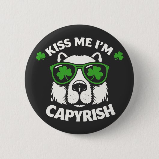 Küss mich, ich bin capyrisch am St. Patrick's Day  Button (Vorderseite)